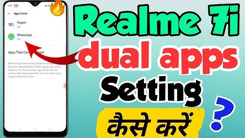 Realme 7i mein dual apps Setting kaise kare | Realme 7i apps Cloner Setting | Realme 7i dual apps