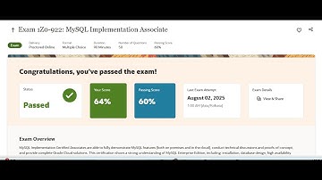 100% PASS 1Z0-922: MySQL Implementation Associate #OracleCertifications #oracle #certificationexam 