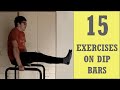 15 Exercises On Dip Bars