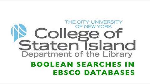 Boolean Searches in an EBSCO database