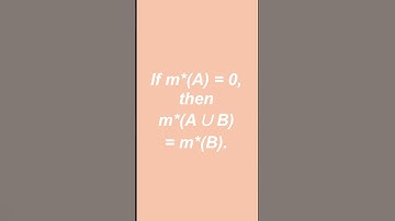 If m*(A)=0, then m*(A∪B)=m*(B)