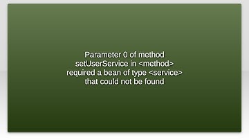 Parameter 0 of method setUserService in method required a bean of type service that could no...