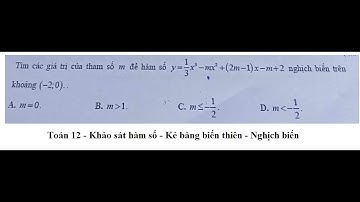 Toán 12: Tìm các giá trị của tham số m để hàm số y=1/3 x^3 - mx^2 + (2m-1)x-m+2 nghịch biến trên