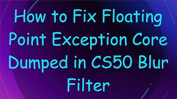 How to Fix Floating Point Exception Core Dumped in CS50 Blur Filter