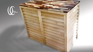 How to make an air conditioner outdoor unit cover used pine solid
wood. (remake video for upload)