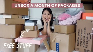 unboxing a month's worth of FREE STUFF (pr packages) | zhangsta vlogs