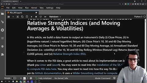 Twitch Python Finance 2.1 - Customisable Relative Strength Indices (RSI) - Final Webinar