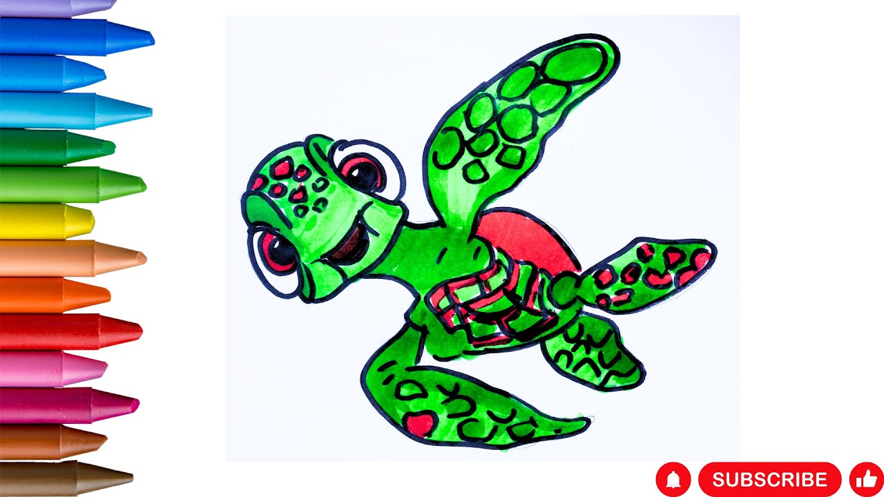 How to draw Turtle from dory #art #cartoondrawing #doryfish - YouTube