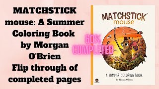 Matchstick Mouse A Summer Coloring Book by Morgan O Brien - 60 Completed pages