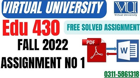 EDU430 ICT in education fall 2022 solution Assignment no 1 | virtual university 2022 latest edu430