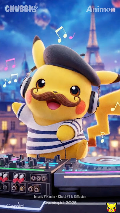 💛 🎧 DJ Pikachu in Paris | 🇫🇷🥖 French Pikachu: 'Je suis Pikachu'🌼 | DJピカチュウ