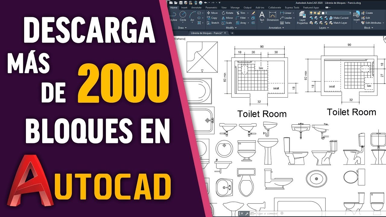 DESCARGA MÁS DE 2000 BLOQUES DE AUTOCAD - YouTube