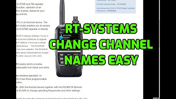 RT-SYSTEMS  ICOM ID-52 , Change Channel Names Easy