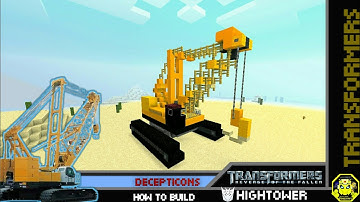 Minecraft how to build Hightower | Transformers 2 Revenge of the fallen สร้างฮายทาวเวอร์(รถก่อสร้าง)