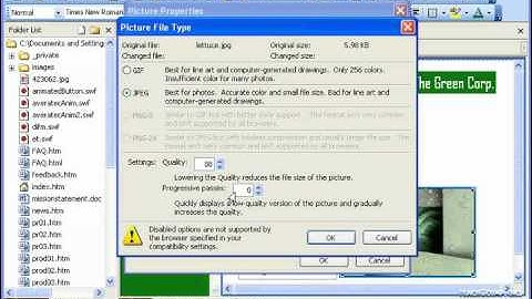 FrontPage Tutorial Setting Picture Properties-2003 Microsoft Training Lesson 13.5