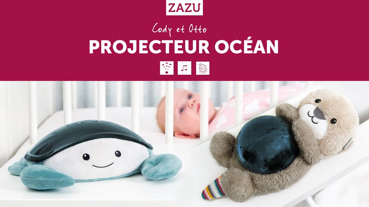 Crabe, peluche veilleuse musicale et projecteur océan pour bébé - ZAZU KIDS