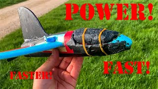 Crazy Fast Lidl Glider RC plane - 1$ Motor Upgrade brushed DC 180 Motor