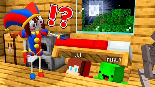 JJ and Mikey Hide from Pomni Under Bed - Minecraft Maizen vs The Amazing Digital Circus