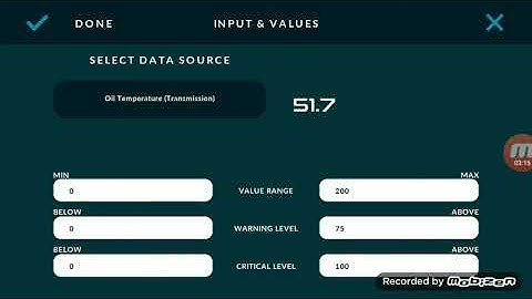 RealDash Setting Temperature Color