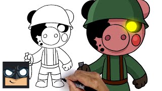 how to draw soldier roblox piggy