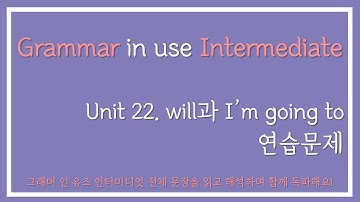 [중급영어] 그래머 인 유즈 인터미디엇 Unit22 (will과 I