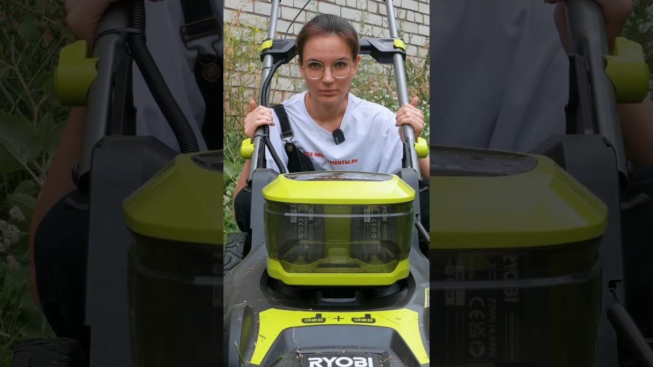 Аккумуляторная газонокосилка? 🧐#дача
