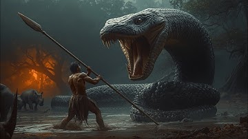life 5 million years ago: Prehistoric hero risks his life to save a rhino from a giant python!