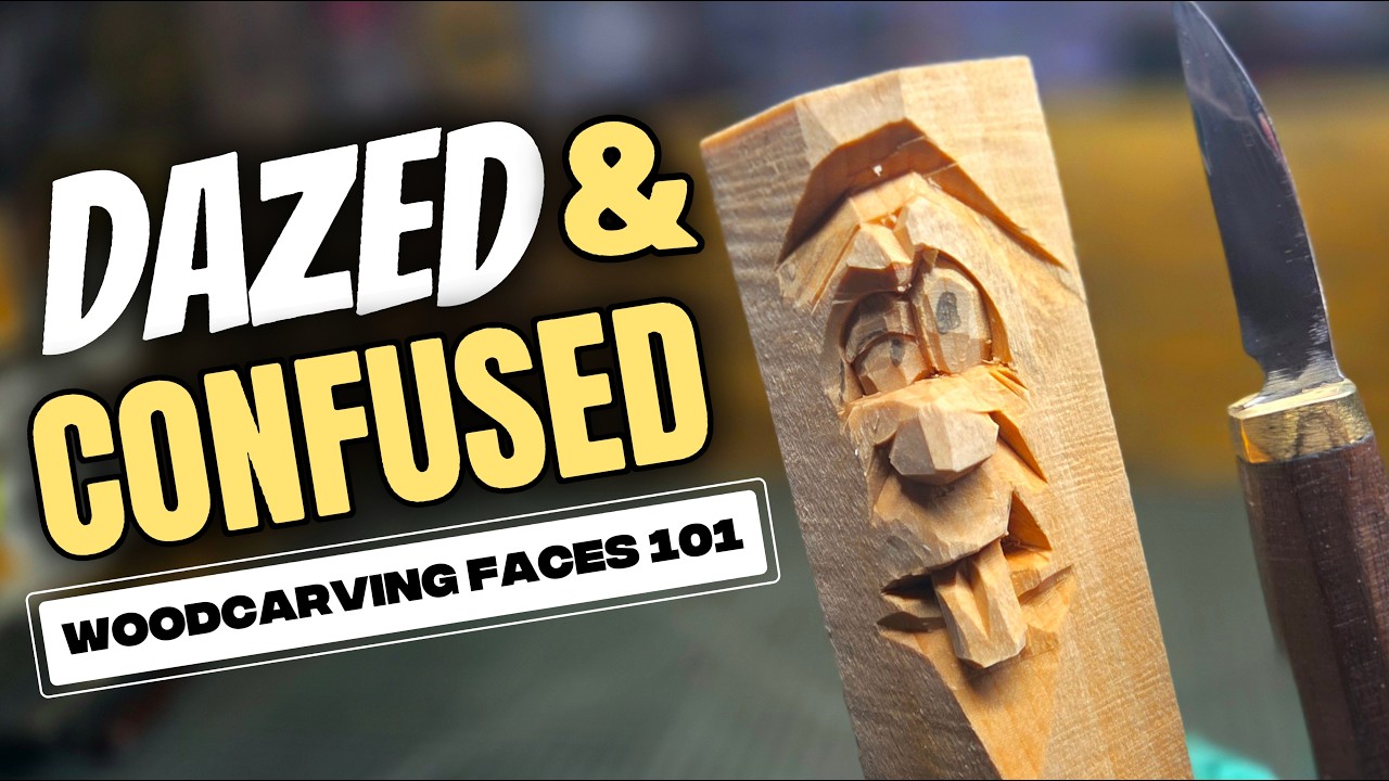 How to carve a Confused Face in Wood -- WoodCarving Faces 101