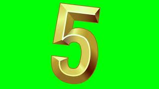 Grow and turn Gold Number Five | 5 | Green screen | Copyright Free