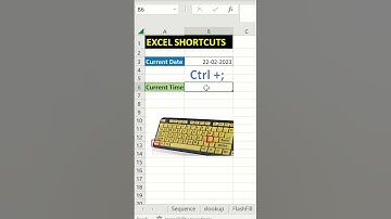Excel Shortcut keys for Current date and time. #shorts