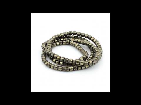 Пірит кубик 2,5х2,5 намисто, 0591ОП, видео 1