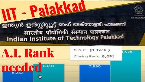 📊 IIT Palakkad courses & cutoff | Qualified (AIR) Ranks of JEE Advanced for Admission in IITPKD.