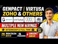 Genpact, Virtusa, Zoho & Others Hiring 2026 | Internship + Full Time | Freshers Apply Now