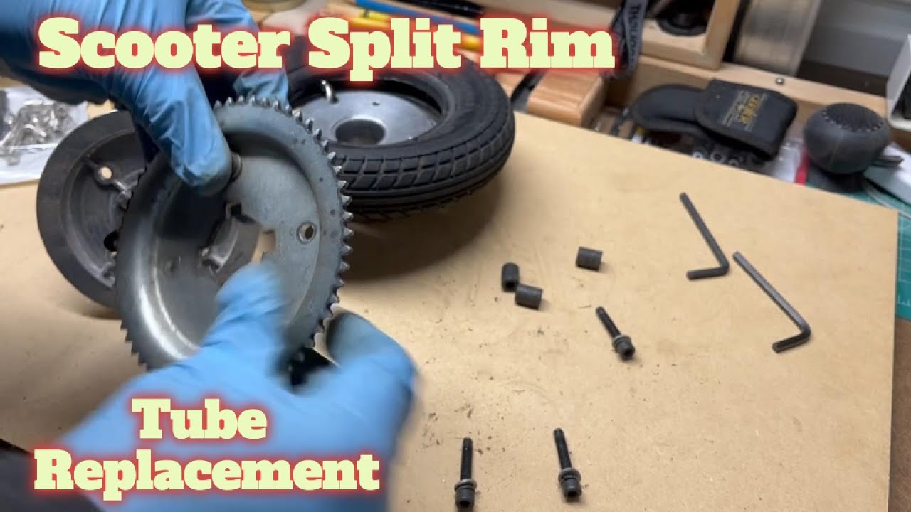 How to replace a scooter split rim inner tube - YouTube