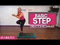 45 Min Beginner Step Aerobics Workout at Home - Burn Calories with BASIC STEP!