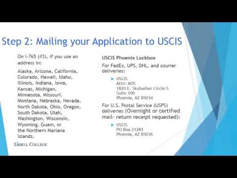 OPT: Mailing Application to USCIS