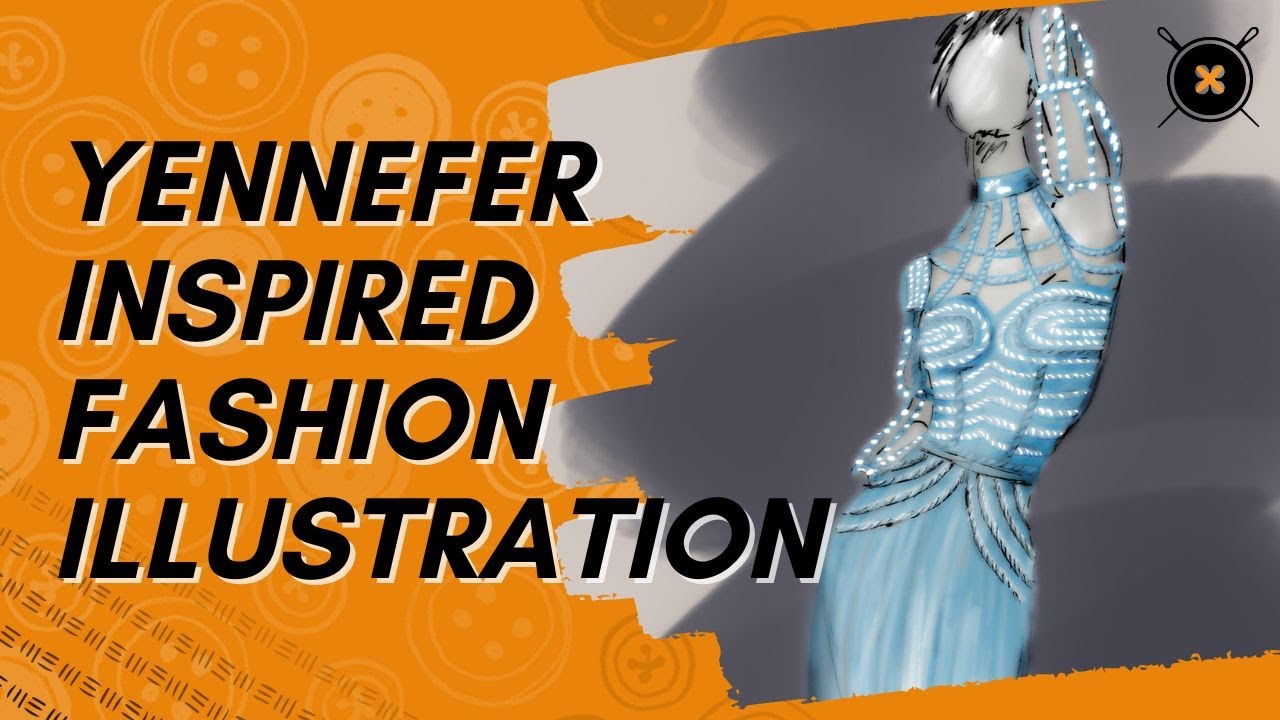 Fashion Illustration of Yennefer's Rope Dress From The Witcher Rose In