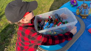 Thomas, RC, Gaming, and LEGO Scores at the Community Yard Sales