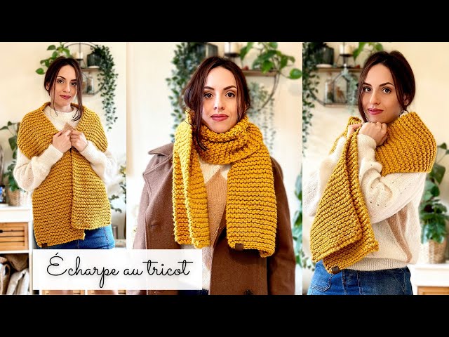 NEEDLE IT® Kit Tricot pour débutant adulte complet avec aiguilles à tricot  – Écharpe en laine à tricoter soi-même - Idée Cadeau (Ecru) – Tuto vidéo