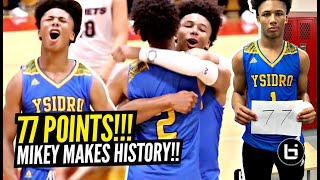 Mikey Williams Scores 77 POINTS!!! BREAKS CALIFORNIA RECORD \& Makes HISTORY!! Youngest PLAYER EVER!