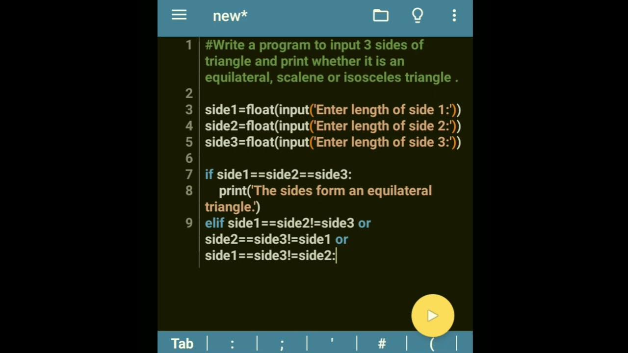 Python program to determine if they form a scalene, isosceles or ...