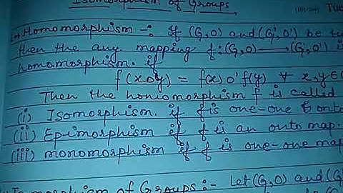 Lecture11#Isomorphism of groups:/Part1/::homomorphism,Epimorphism,monomorphism by anuj"Group Theory"