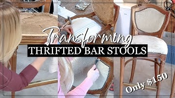 Creating Custom Bar Stools for Cheap | DIY Reupholstery | Budget Furniture Upgrade | The Craf-T Home