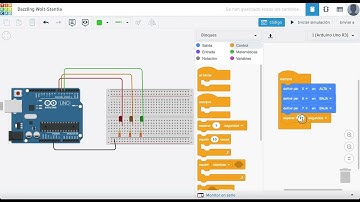 Semáforo simple con Arduino y programación por bloques en TinkerCad