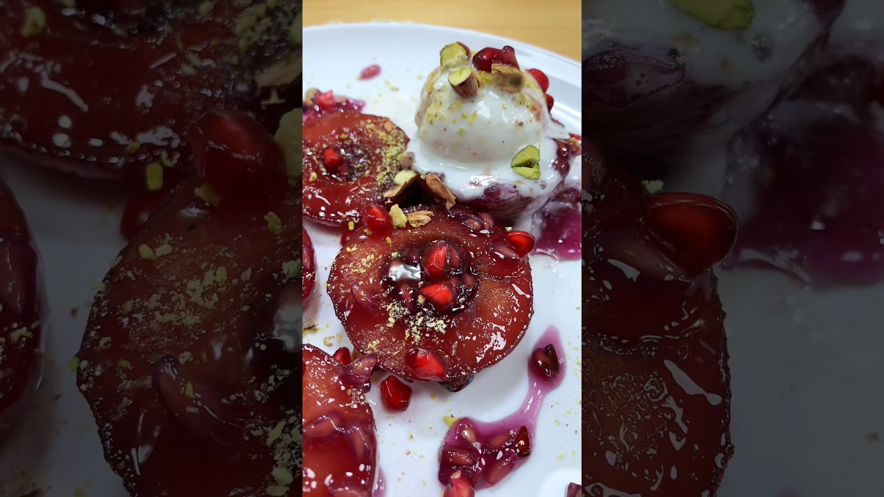 Easy Quince Dessert Recipe | Poached Quinces Dessert | Deser Beh