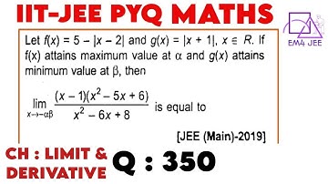 "Let `f(x)=5-|x-2| and g(x)=|x+1|, x in R`. If f(x) attains maximum value at `alpha` ang g(x) attain