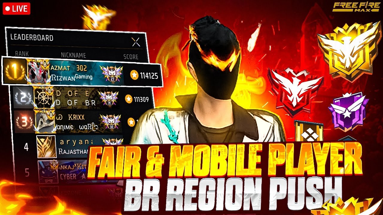 🔴 LIVE -Br Rank push To Region Free fire Max 😇#freefire