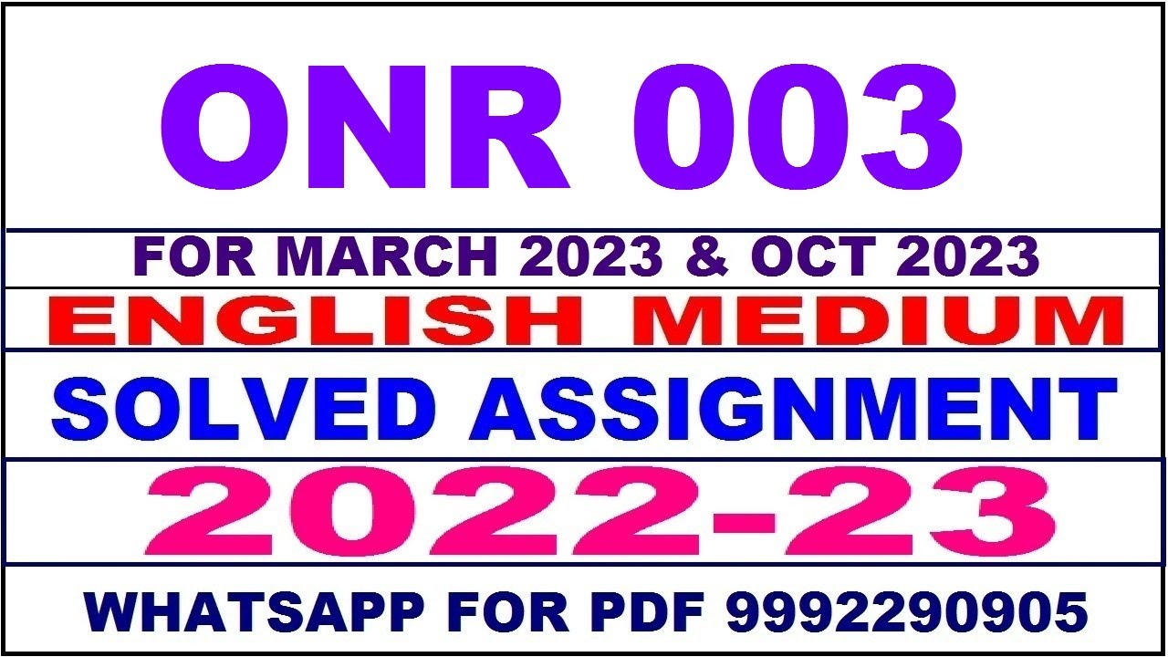 onr 3 assignment question paper 2022 23 pdf