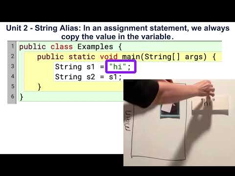 Unit 2-String Alias: In an assignment statement, we always copy the value in the variable-Java APCSA