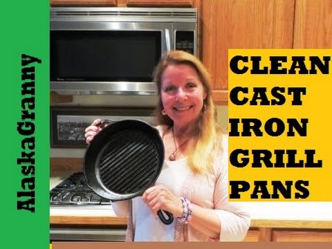 præsentation pust Regnfuld How To Clean Cast Iron Grill Pan With Stuck On Food- Cleaning Tips Tricks  Hacks - YouTube